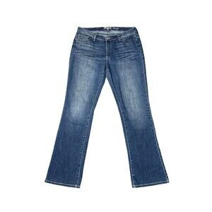 Wrangler Rock 47 Jeans Women's 34x35 Blue Bootcut Low Rise Embellished Cowgirl